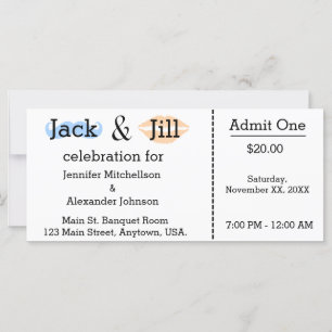 Jack och Jill Mustache & Lipstick Shower Biljett