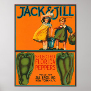 Jack och Jill Peppers Vintage Låda-etikett Poster