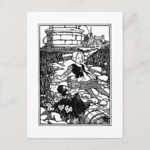 Jack och Jill Vintage Nursery Rhyme Vykort