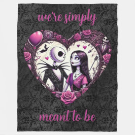 Jack och Sally Goth Valentine Fleecefilt