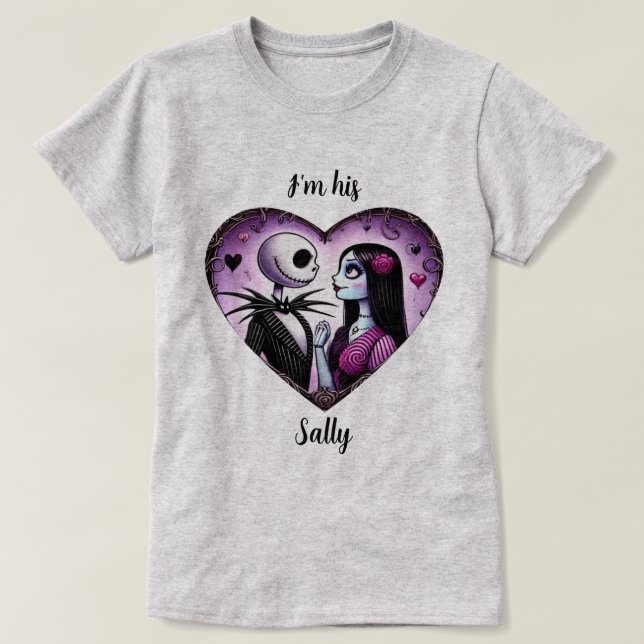 Jack och Sally Goth Valentine T Shirt (Design framsida)