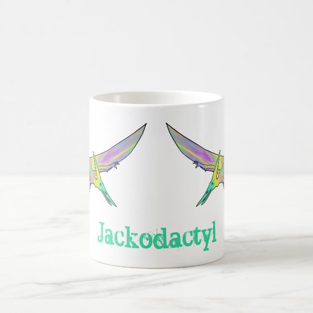 Jack odactyl Färgglad Pterodactyl Dinosaurie Namn Kaffemugg (Center)