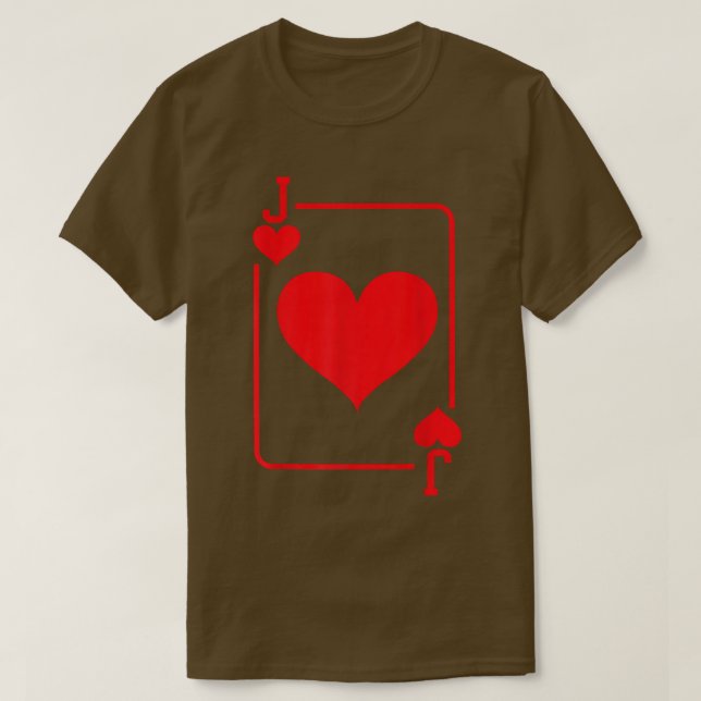 Jack of Hearts Playing Card Halloween Costume Red  T Shirt (Design framsida)