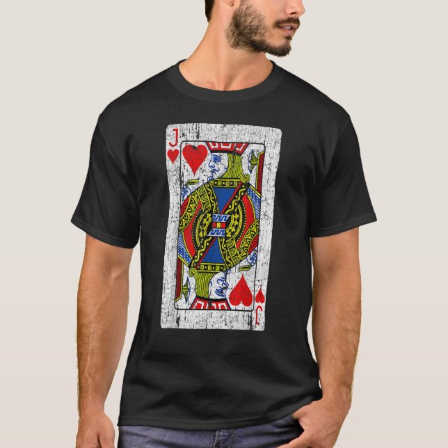 Jack Of Hearts Playing Card Shirt Halloween Costum T (Framsida)