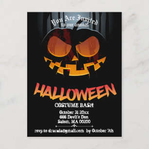 Jack O'Halloween fest Inbjudan vykort