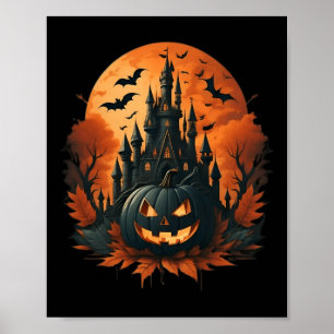 Jack O'Lantern Ansikte Halloween Pumpkin Spooky Poster
