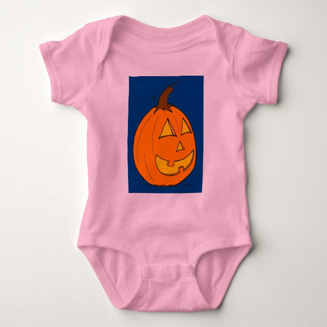 Jack o'Lantern Blue Infant Creeper Tröja (Framsida)