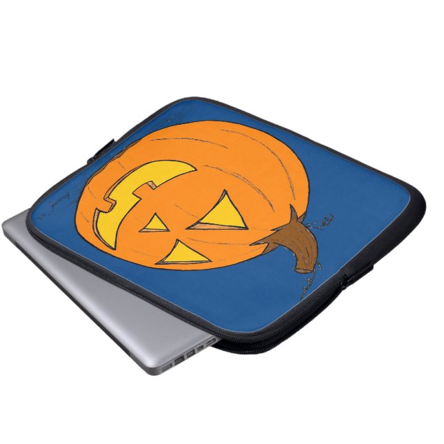 Jack o'Lantern Blue Laptop sleeve (Framre botten)