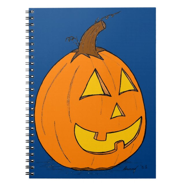 Jack o'Lantern Blue Notebook Anteckningsbok (Framsidan)