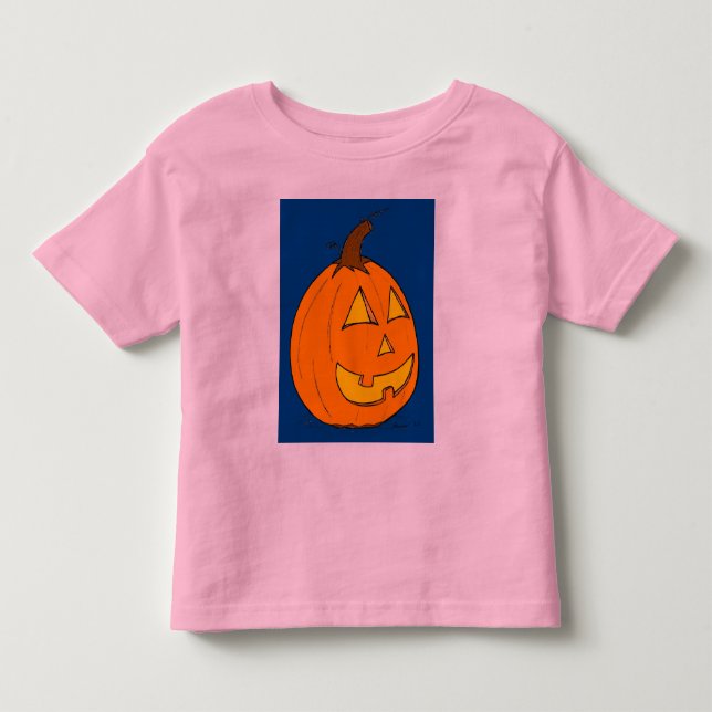 Jack o'Lantern Blue Småbarn Ringer T-Shirt (Framsida)