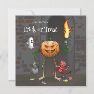 Jack O'Lantern bus eller godis på Halloween kväll Inbjudningar