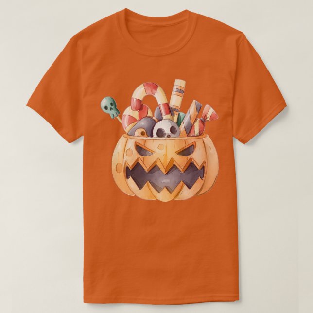 Jack o'lantern Candy Halloween Pumpkin Fall Manar  T Shirt (Design framsida)
