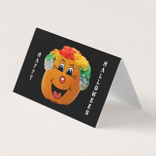 Jack o'Lantern Clown Ansikte Classroom Exchange Ca Visitkort