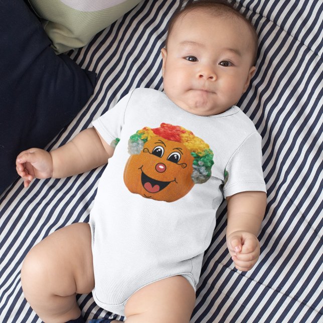 Jack o'Lantern Clown Ansikte, Halloween Pumpkin T-shirt (Jack o' Lantern Clown Face, Halloween Pumpkin Baby Bodysuit)