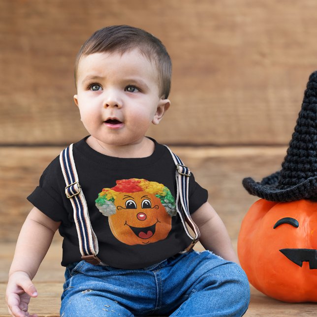 Jack o'Lantern Clown Ansikte, Halloween Pumpkin Tröja (Jack o' Lantern Clown Face, Halloween Pumpkin Baby T-Shirt)