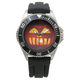 Jack O'Lantern Funny Lit Carved Pumpkin Halloween Armbandsur