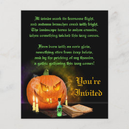 Jack O'Lantern Halloween fest inbjudningsflyg Flygblad