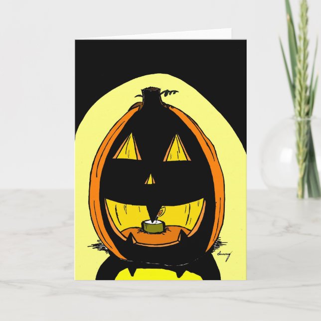 Jack o'Lantern Halloween-hälsningskort Kort (Framsida)