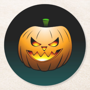 Jack O'lantern Halloween-pumpa Underlägg Papper Rund