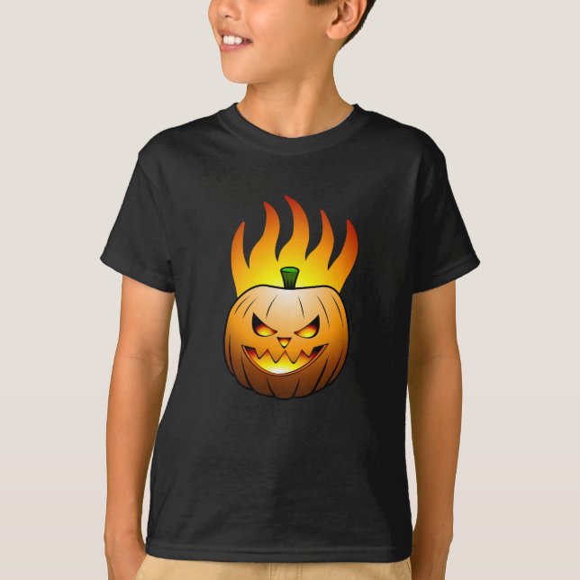 Jack O'lantern Halloween Pumpkin T Shirt (Framsida)
