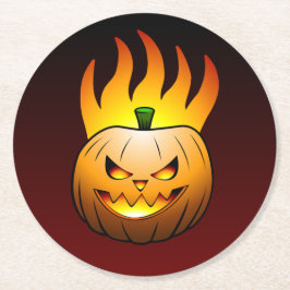 Jack O'lantern Halloween Pumpkin Underlägg Papper Rund