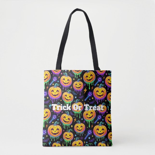 Jack O'Lantern Halloweentrick eller Godis Tygkasse (Framsida)