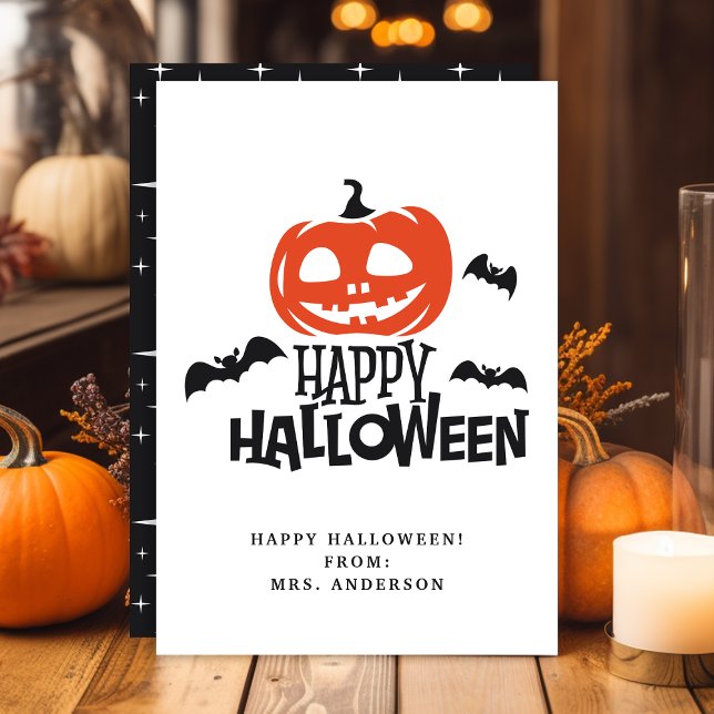 Jack O'Lantern Happy halloween Classroom Card Inbjudningar (Skapare uppladdad)