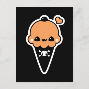 Jack O'Lantern Ice Cream Cone Vykort
