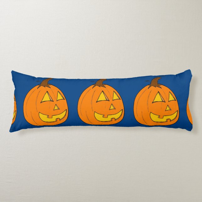 Jack o'Lantern Lila och Blue Body Pillow Kroppskudde (Framsidan)