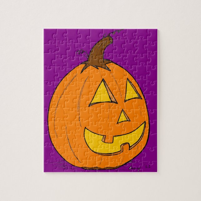 Jack o'Lantern Lila Puzzle Pussel (Vertikal)