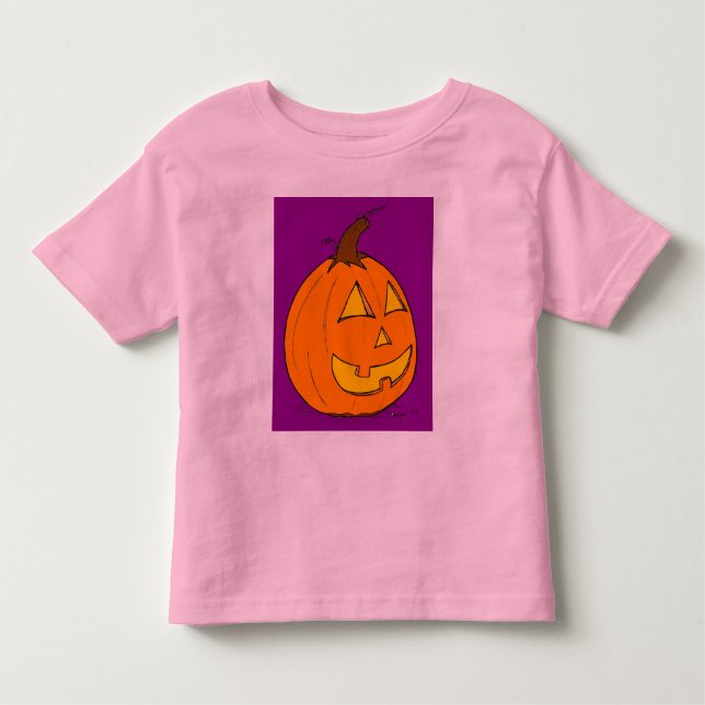 Jack o'Lantern Lila Småbarn Ringer T-Shirt (Framsida)