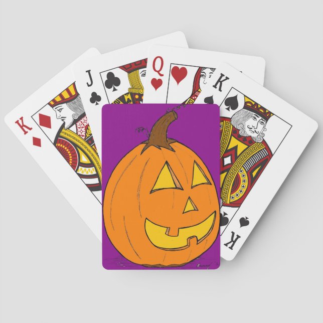 Jack o'Lantern Lila Spelkort (Baksidan)