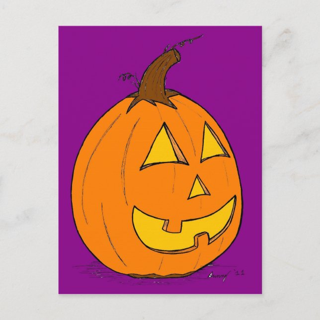 Jack o'Lantern Lila vykort (Framsida)