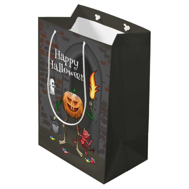 Jack O'lantern lurar eller behandlar (Baksidan Vinklad)