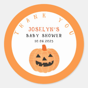 Jack o'lantern med Star Mönster Orange Halloween Runt Klistermärke