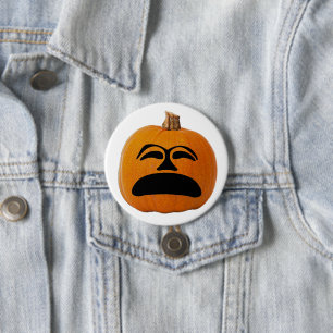 Jack o'Lantern Olycklig Ansikte, Halloween Pumpkin Knapp