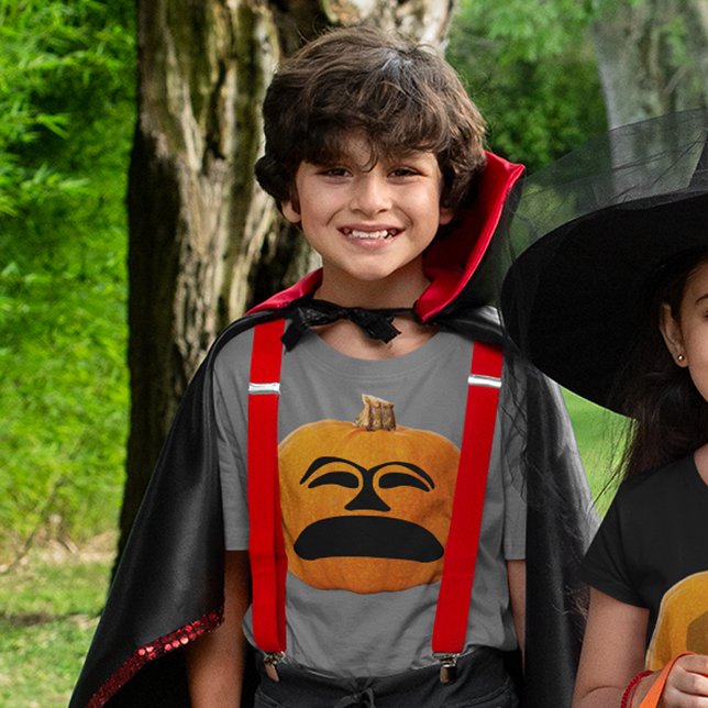 Jack o'Lantern Olycklig Ansikte, Halloween Pumpkin T-shirt (Jack o' Lantern Unhappy Face, Halloween Pumpkin T-Shirt)