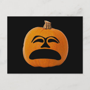 Jack o'Lantern Olycklig Ansikte, Halloween Pumpkin Vykort
