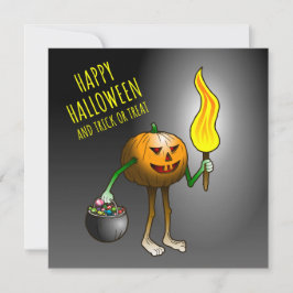 Jack O'lantern på väg att lura eller behandla Kort