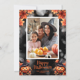 Jack O'Lantern Photo Happy halloween Card Julkort