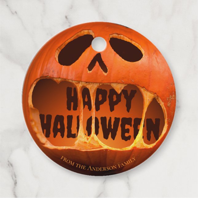 Jack o'lantern pumpa Halloween present dekoration  Gåvor Etiketter (Framsida)