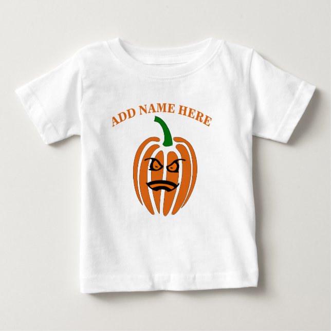 Jack O'Lantern, Pumpkin Ansikte Baby T-Shirt (Framsida)