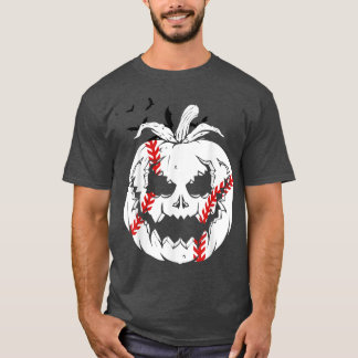 Jack O'Lantern Pumpkin Ansikte & Baseball Boll Lyc T Shirt