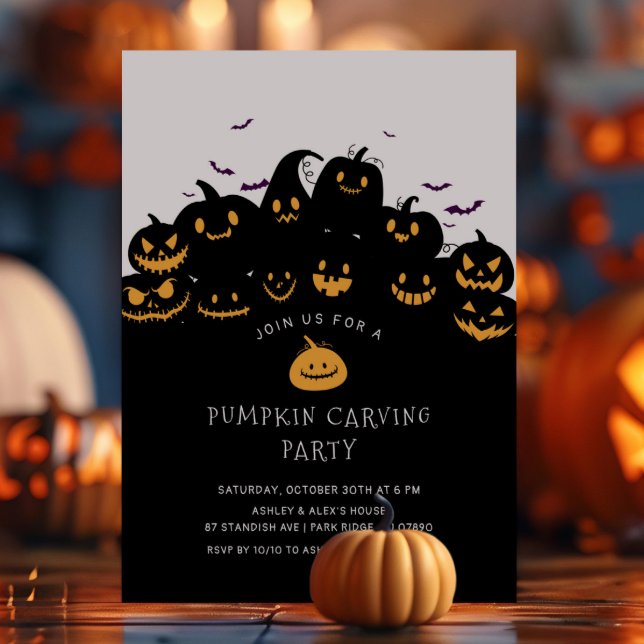 Jack O'Lantern Pumpkin Carving Inbjudningar (Skapare uppladdad)