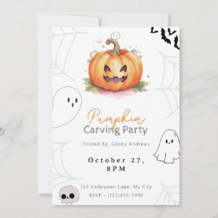 Jack-O'Lantern Pumpkin Carving Party Inbjudningar
