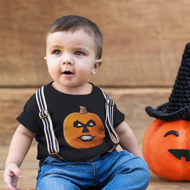 Jack o'Lantern Sinister Ansikte, Halloween Pumpkin Tee Shirt (Jack o' Lantern Sinister Face, Halloween Pumpkin Baby T-Shirt)