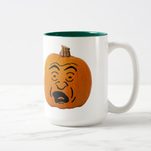 Jack o'Lantern Skrämt Ansikte, Halloween Pumpkin Två-Tonad Mugg