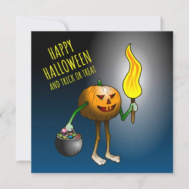 Jack O'lantern ut till bus eller godis Kort (Framsida)