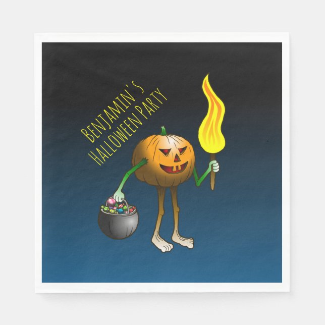 Jack O'lantern ut till bus eller godis Pappersservett (Framsidan)