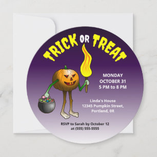 Jack O'lantern ute för att lura eller locka Inbjudningar